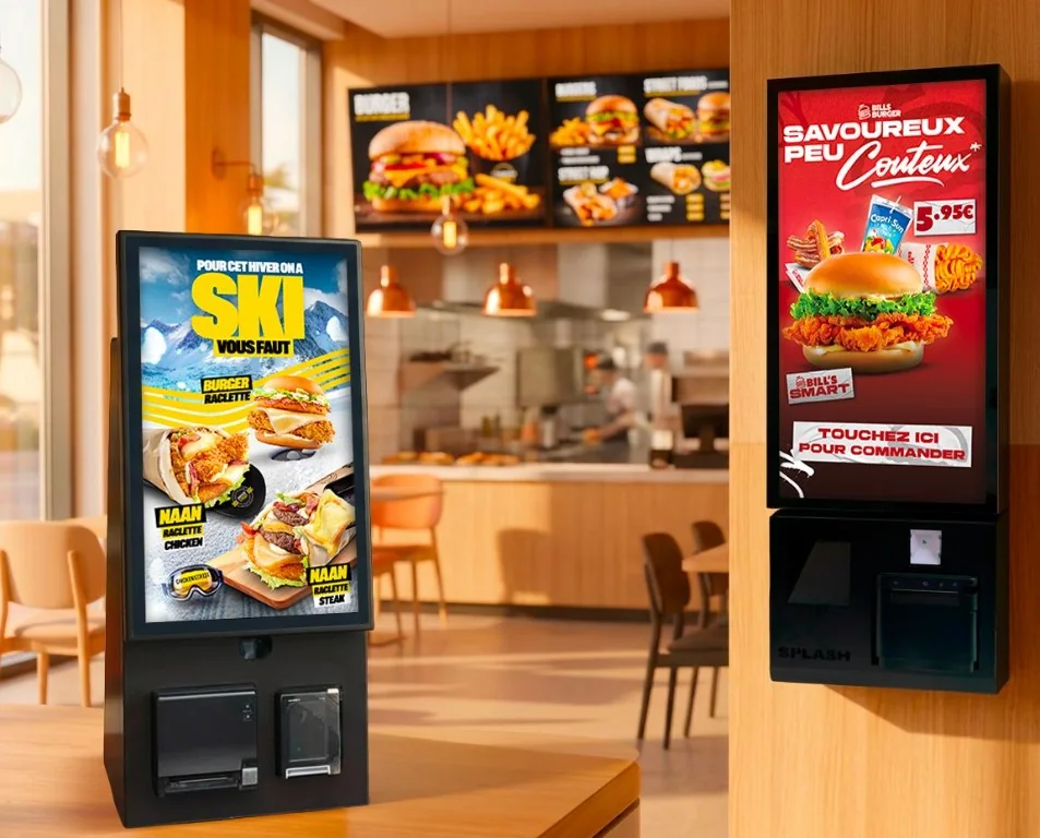 Borne de commande tactile Splash360 dans un restaurant