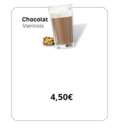 Fiche produit affichée à la caisse